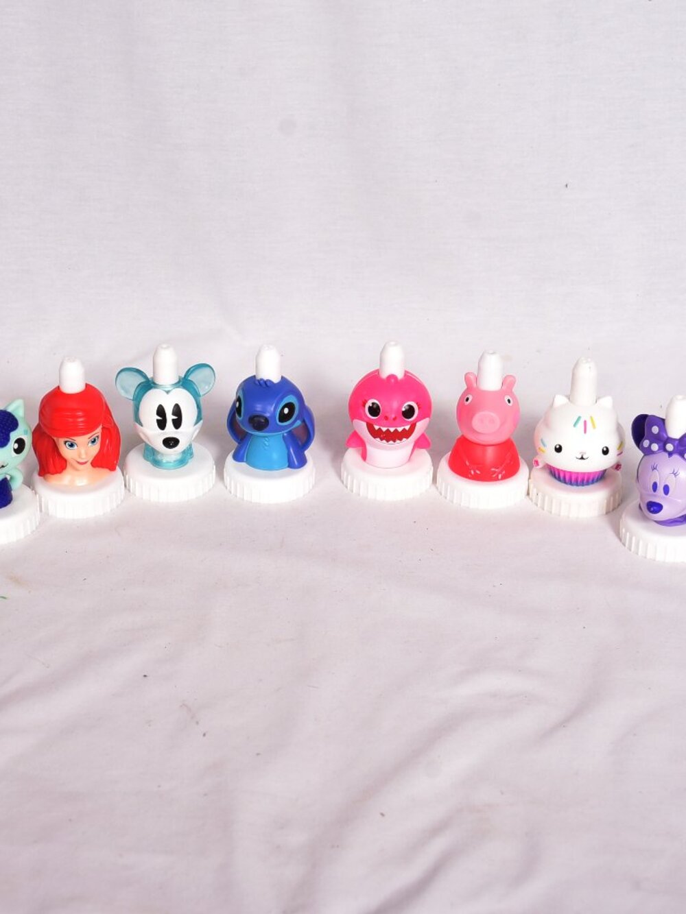 Good 2 Grow Mickey & Minnie Character Toppers Lot of 8 Collectible Drink Tops